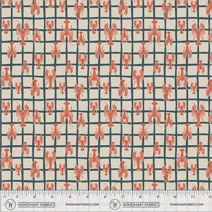 Rocky Coast Fabric Bundle, Seaside Stories 5 Piece Fat Quarter Bundle, Cassandra Zaniboni Windham, Coastal Whale Lobster Fabric