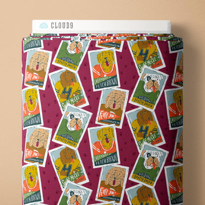 Professional Arf-letes Plum Multi Fabric | Touchdowns & Tailwags by Krissy Mast Cloud9 | Organic Cotton Football Dog Fabric 229544