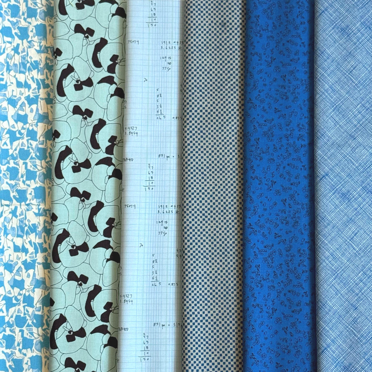 Blue Architecture Fabric Bundle | Memento by Carolyn Friedlander for Ruby Star Society | 6 Piece Fat Quarter Bundle