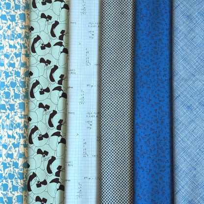 Blue Architecture Fabric Bundle | Memento by Carolyn Friedlander for Ruby Star Society | 6 Piece Fat Quarter Bundle
