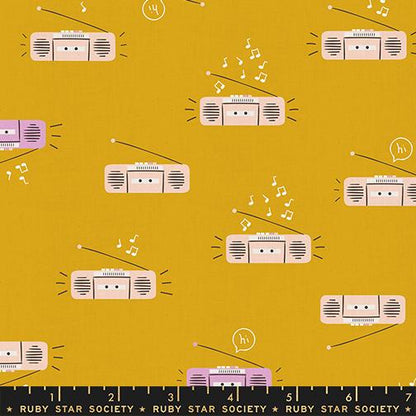 LoFi Linens Boom Cactus Fabric | Rashida Coleman-Hale Ruby Star Society | Retro Radio Linen Blend RS1130 19CL