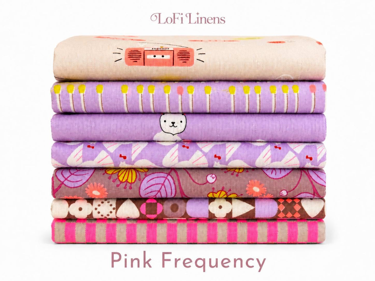 LoFi Pink Frequency Fabric Bundle | LoFi Linens by Rashida Coleman Hale | Ruby Star Society | 7 Fat Quarters or Half Yards
