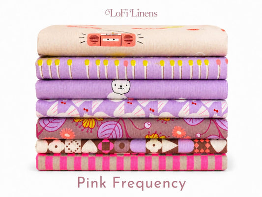 LoFi Pink Frequency Fabric Bundle | LoFi Linens by Rashida Coleman Hale | Ruby Star Society | 7 Fat Quarters or Half Yards