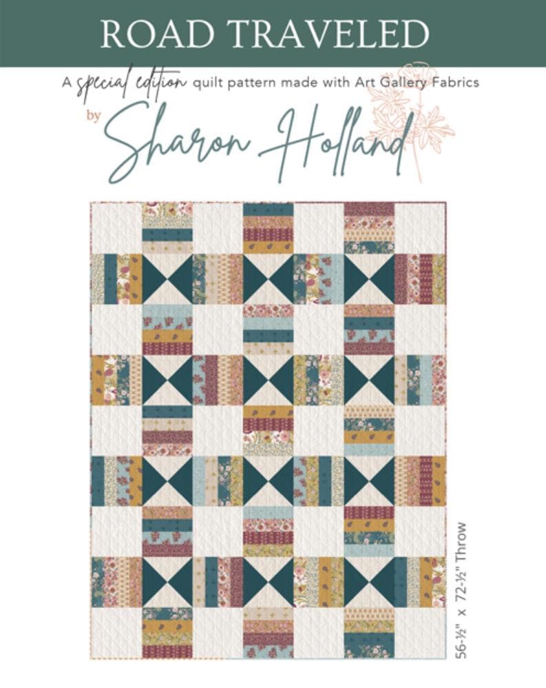 Road Traveled Quilt Pattern | Sharon Holland | Charming One | Art Gallery Fabrics | Beginner Strip Roll Throw Quilt CHO-P-RT