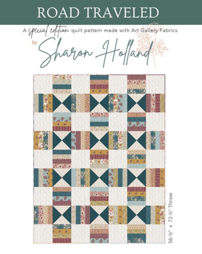 Road Traveled Quilt Pattern | Sharon Holland | Charming One | Art Gallery Fabrics | Beginner Strip Roll Throw Quilt CHO-P-RT