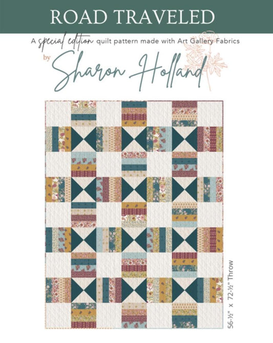 Road Traveled Quilt Pattern | Sharon Holland | Charming One | Art Gallery Fabrics | Beginner Strip Roll Throw Quilt CHO-P-RT