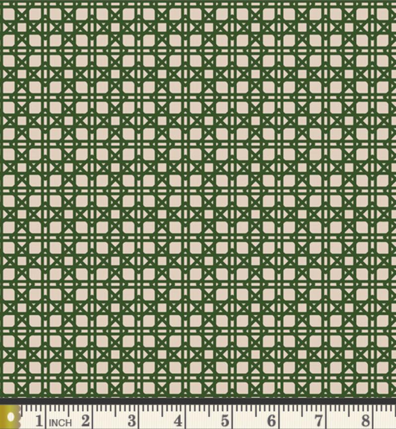 Rattan Garden by Bari J for Art Gallery Fabrics | My Mother’s Daughter | MMD-57301 | Green Geometric Quilting Cotton