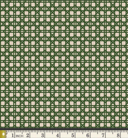 Rattan Garden by Bari J for Art Gallery Fabrics | My Mother’s Daughter | MMD-57301 | Green Geometric Quilting Cotton