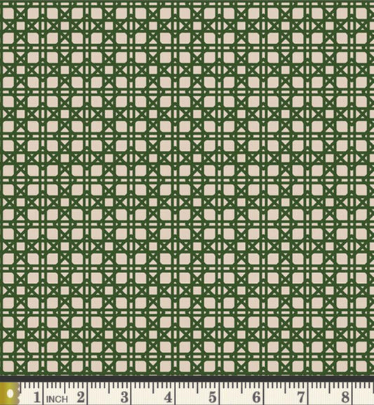 Rattan Garden by Bari J for Art Gallery Fabrics | My Mother’s Daughter | MMD-57301 | Green Geometric Quilting Cotton