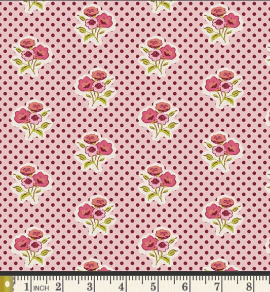 Pressed Posies Carmine by Bari J for Art Gallery Fabrics | My Mother’s Daughter | MMD-47303 | Pink Floral Quilting Cotton