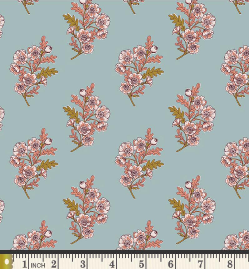 Peacock Garden Fabric Bundle | 6 Fat Quarters | Charming One Sharon Holland | Teal Blue Floral Art Gallery Fabrics