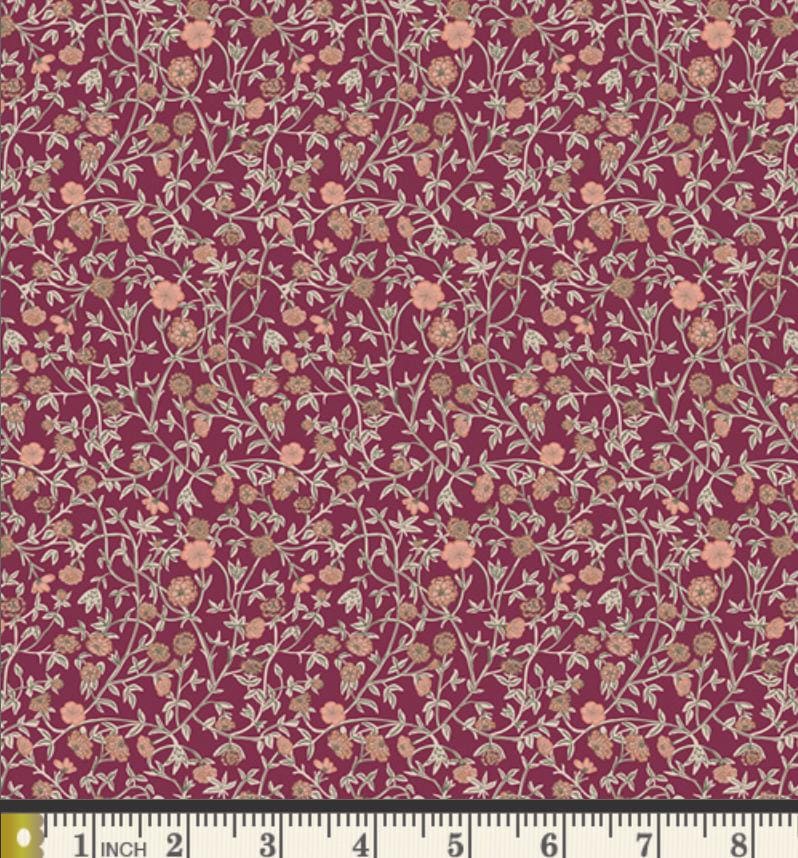 Plum & Petal Fabric Bundle | 5 Fat Quarters | Charming One Sharon Holland | Plum Mauve Floral Art Gallery Fabrics