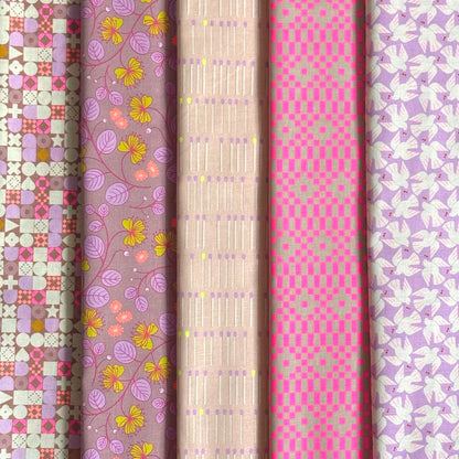 LoFi Blush Bloom 5 Piece Fabric Bundle | Ruby Star Society | Rashida Coleman-Hale | Pink Lavender Fat Quarter Bundle