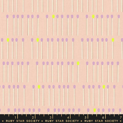 LoFi Linens Meet Your Match Peach Blossom Fabric | Rashida Coleman-Hale Ruby Star Society | Matchstick Linen Blend RS1132 15CL