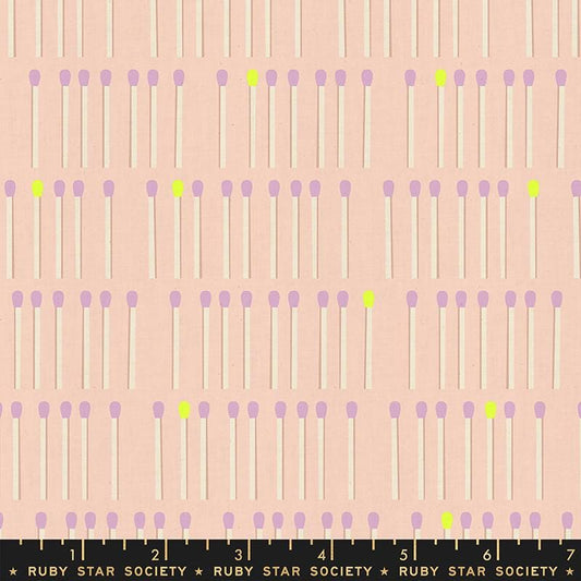 LoFi Linens Meet Your Match Peach Blossom Fabric | Rashida Coleman-Hale Ruby Star Society | Matchstick Linen Blend RS1132 15CL