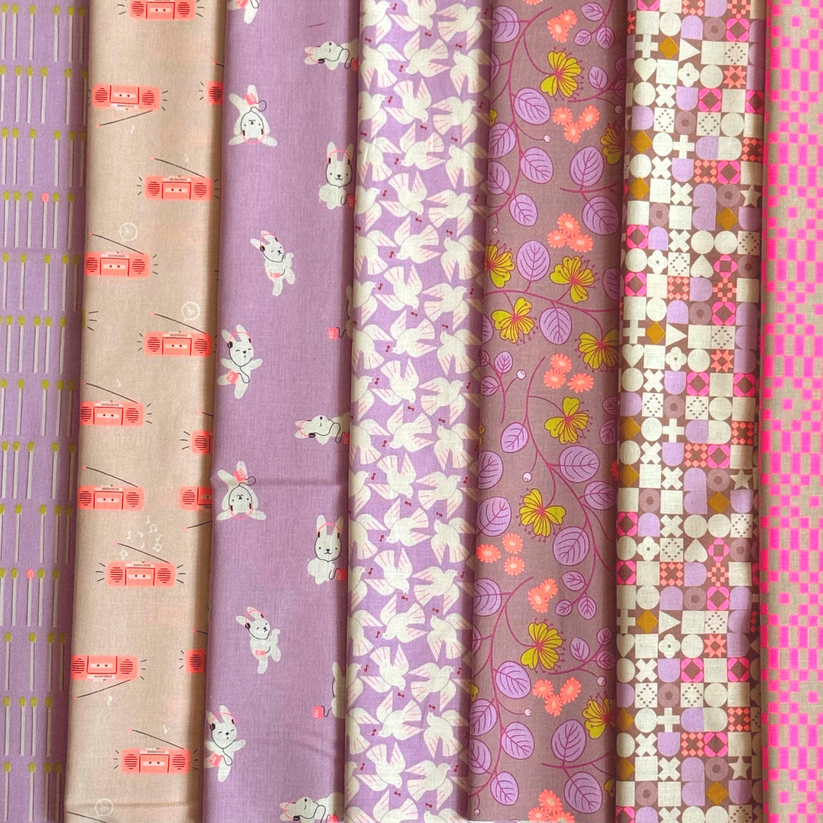LoFi Pink Frequency Fabric Bundle | LoFi Linens by Rashida Coleman Hale | Ruby Star Society | 7 Fat Quarters or Half Yards
