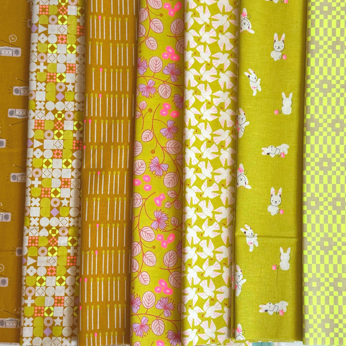 LoFi Citrus Beat Fabric Bundle | LoFi Linens by Rashida Coleman Hale | Ruby Star Society | 7 Fat Quarters or Half Yards