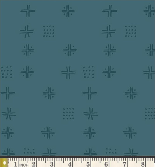 Mudcloth Teal | Charming One by Sharon Holland | Art Gallery Fabrics | CHO-64114 | Teal Geometric Quilting Cotton