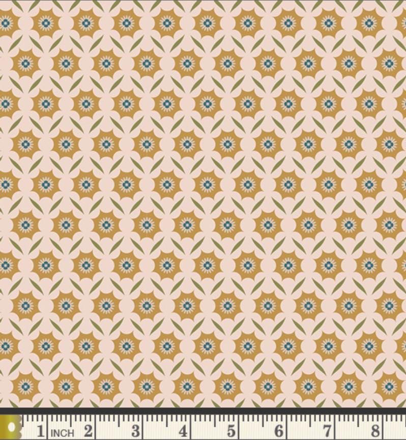 Ogee Flower | Charming One by Sharon Holland | Art Gallery Fabrics | CHO-64110 | Retro Floral Geometric Quilting Cotton