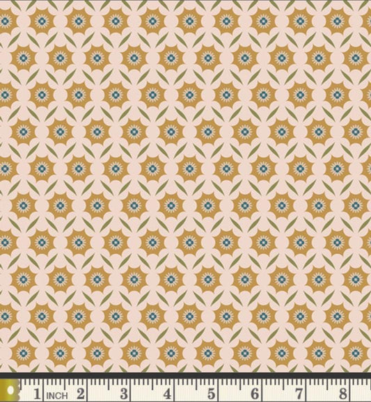 Ogee Flower | Charming One by Sharon Holland | Art Gallery Fabrics | CHO-64110 | Retro Floral Geometric Quilting Cotton