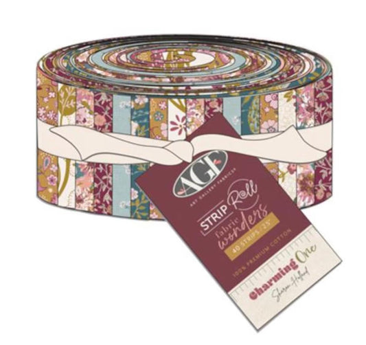 Charming One 2.5 Inch Strip Roll | 40 Piece Jelly Roll Precut | Sharon Holland | Art Gallery Fabrics | SRW-CHO
