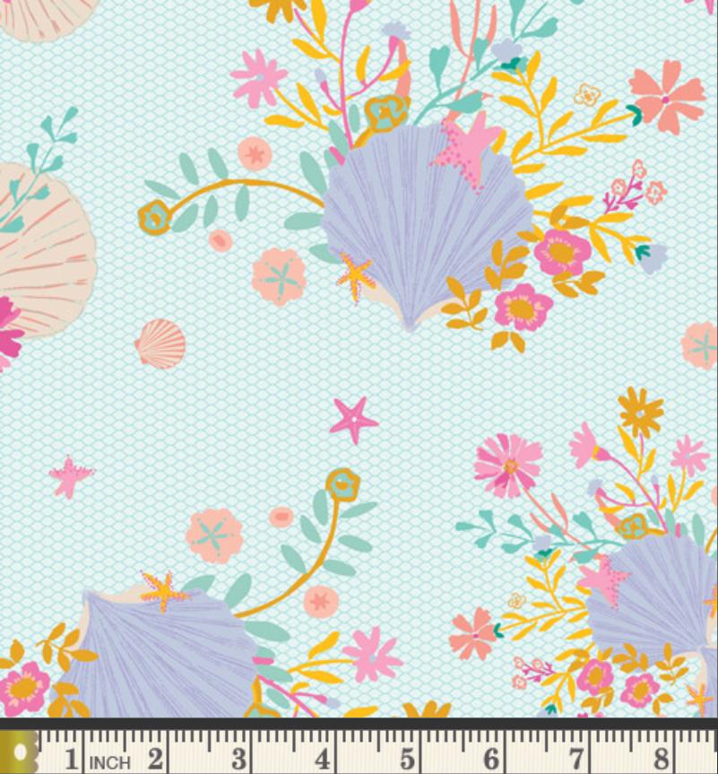 Seaflower Blossom Fabric - Island Life by Patty Basemi - Art Gallery Fabrics Tropical Floral Cotton - ISL-35500
