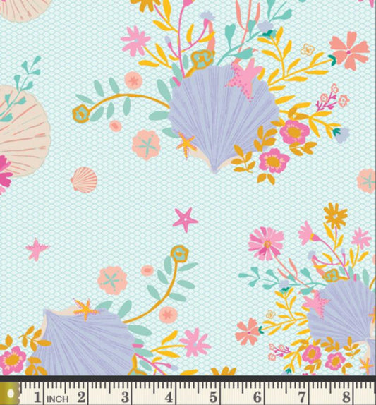 Seaflower Blossom Fabric - Island Life by Patty Basemi - Art Gallery Fabrics Tropical Floral Cotton - ISL-35500