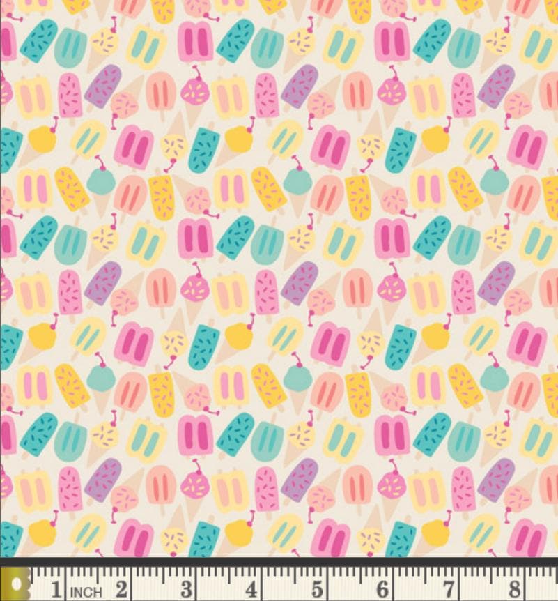 Pink Cabana Fabric Bundle - 5 Piece Island Life by Patty Basemi - Art Gallery Fabrics - Pink Coral Aqua Fat Quarter Bundle