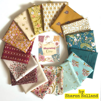 Charming One Fabric Bundle | 16 Piece Fat Quarter or Half Yard Bundle | Sharon Holland | Art Gallery Fabrics Floral Quilt Cotton