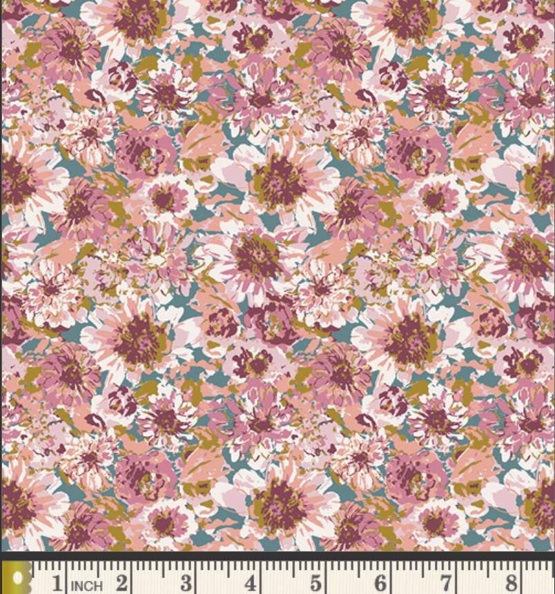 Plum & Petal Fabric Bundle | 5 Fat Quarters | Charming One Sharon Holland | Plum Mauve Floral Art Gallery Fabrics