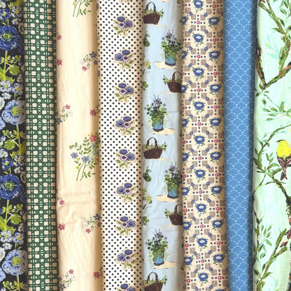 Periwinkle Garden Fabric Bundle, Bari J My Mother’s Daughter, Blue Lavender Fat Quarter Bundle, Art Gallery Fabrics