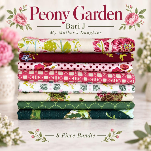 Peony Garden 8 Piece Fabric Bundle | My Mother’s Daughter by Bari J | Art Gallery Fabrics | Fat Quarter or Half Yard