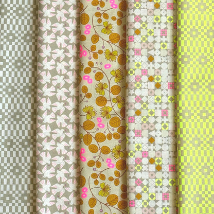 LoFi Neon Neutral 5 Piece Fabric Bundle | Ruby Star Society | Rashida Coleman-Hale | Neon Yellow Khaki Fat Quarters