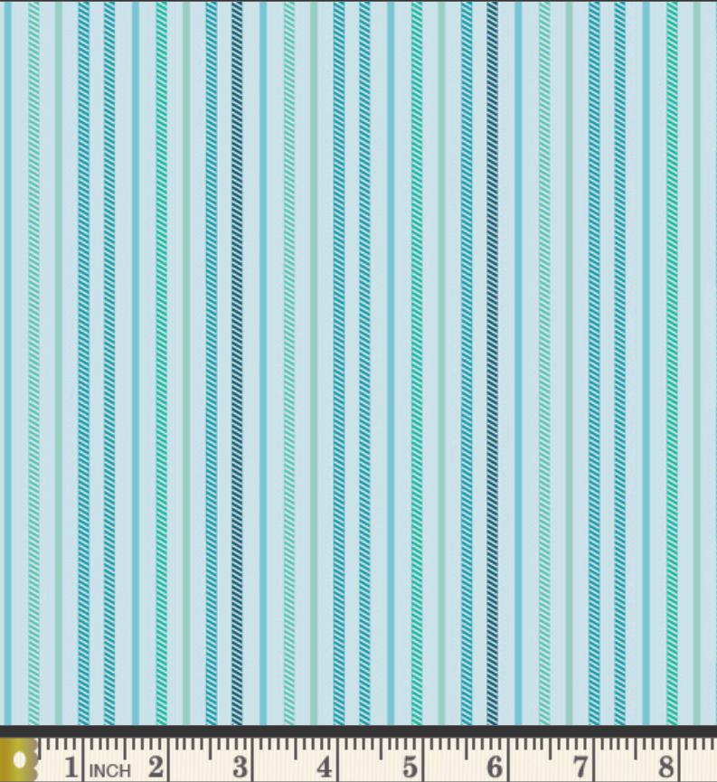 Ocean Drift Fabric - Island Life by Patty Basemi - Art Gallery Fabrics Aqua Stripe Cotton - ISL-35501