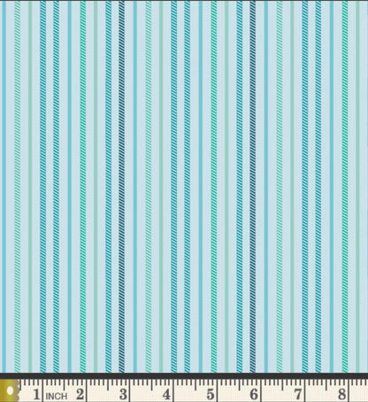 Ocean Drift Fabric - Island Life by Patty Basemi - Art Gallery Fabrics Aqua Stripe Cotton - ISL-35501