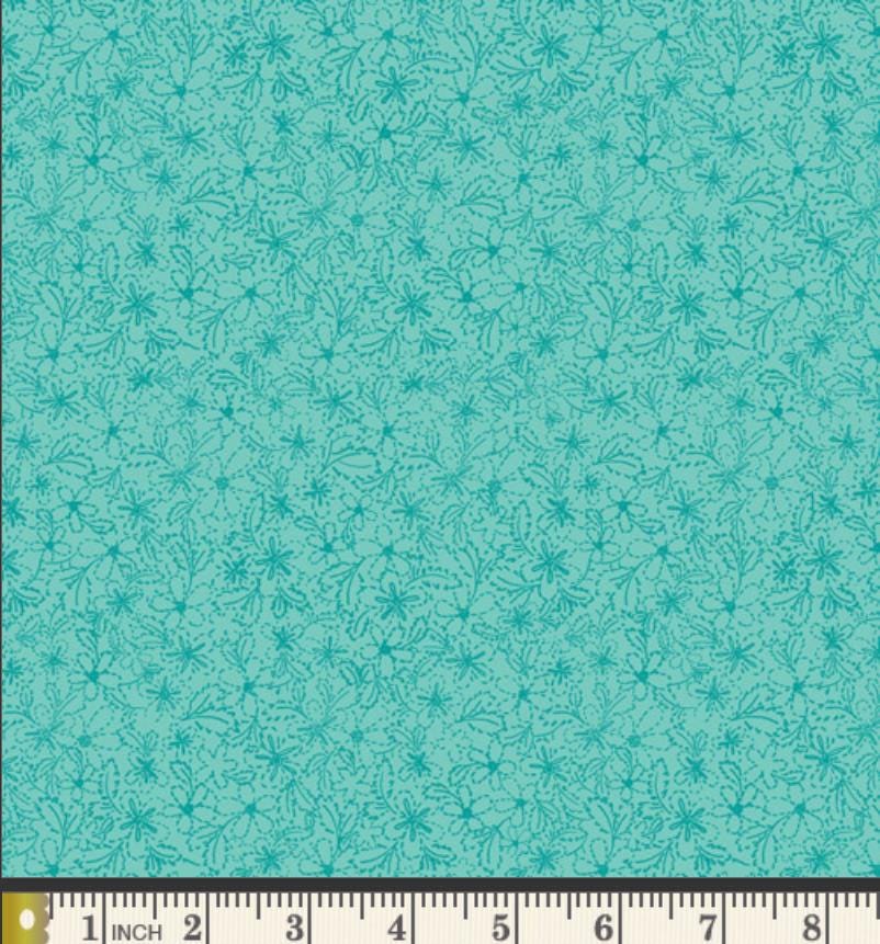 Tide Petal Fabric - Island Life by Patty Basemi - Art Gallery Fabrics Teal Tonal Cotton - ISL-35504