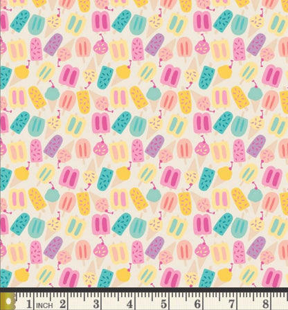 Rainbow Chill Fabric - Island Life by Patty Basemi - Art Gallery Fabrics Popsicle Cotton - ISL-35508
