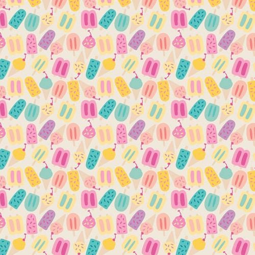 Rainbow Chill Fabric - Island Life by Patty Basemi - Art Gallery Fabrics Popsicle Cotton - ISL-35508