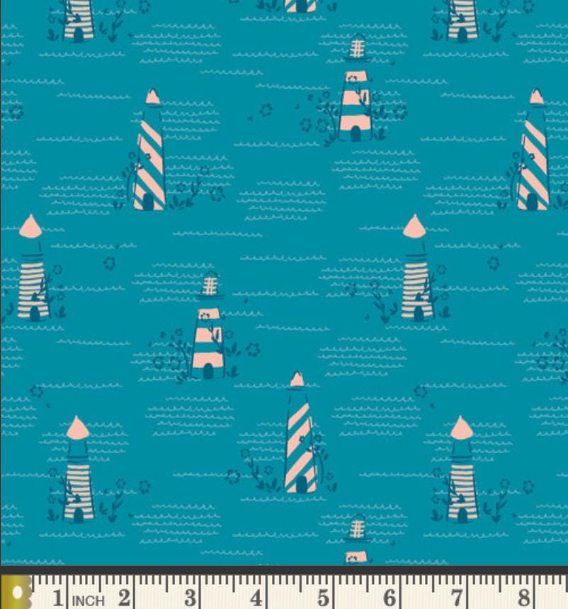 Coastal Current Fabric Bundle - 5 Piece Island Life by Patty Basemi - Art Gallery Fabrics - Aqua Teal Coastal Fat Quarter Bundle