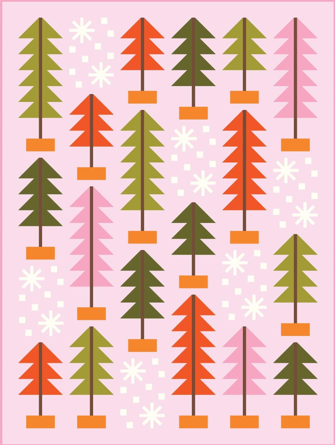 All Spruced Up Quilt Pattern by Pen + Paper Patterns | PPP54 | Printed Paper Pattern | Fat Quarter Friendly Christmas Tree Quilt