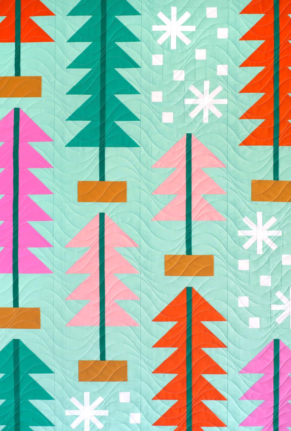 All Spruced Up Quilt Pattern by Pen + Paper Patterns | PPP54 | Printed Paper Pattern | Fat Quarter Friendly Christmas Tree Quilt