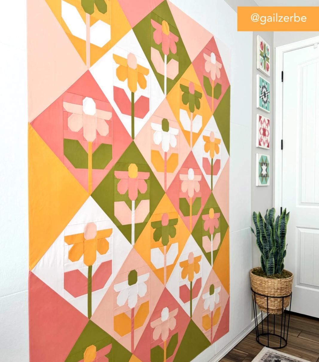 Growing Quilt Pattern by Pen + Paper Patterns | PPP53 | Printed Quilt Pattern | Modern Flower Quilt | Baby Throw Bed Sizes