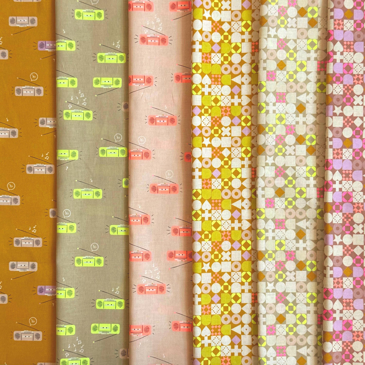 LoFi Neon Mixtape Fabric Bundle | 21 Fat Quarters or Half Yards | Lofi Linens by Rashida Coleman-Hale | Ruby Star Society