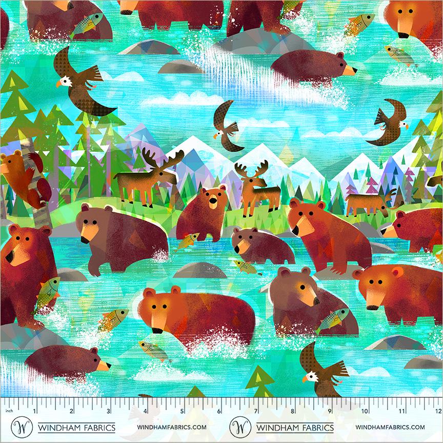 Into the Blue 5 Piece Fabric Bundle | Animal Kingdom Gareth Lucas | Blue Wildlife Fat Quarter or Half Yard Bundle