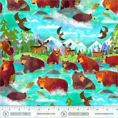 Forest Friends 5 Piece Fabric Bundle | Animal Kingdom Gareth Lucas | Woodland Fat Quarter or Half Yard Bundle