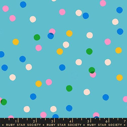 Spritz Dark Turquoise | Confetti Dot Fabric | Sparkle Mart Ruby Star Society