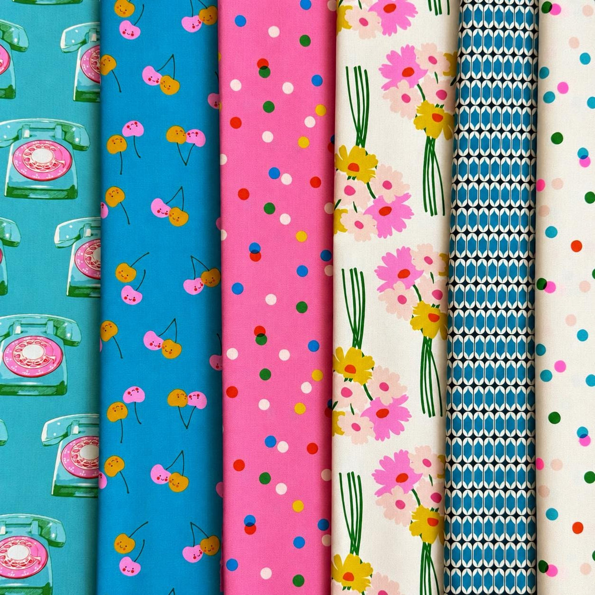 Cherry Pop Market Fabric Bundle, Melody Miller, Sparkle Mart & Trinketry, Ruby Star Society, 6 Fat Quarters or Half Yards