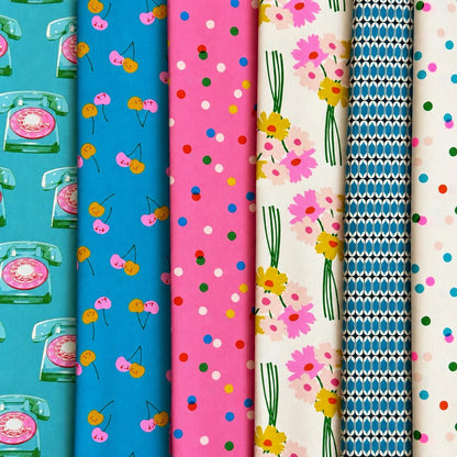 Cherry Pop Market Fabric Bundle, Melody Miller, Sparkle Mart & Trinketry, Ruby Star Society, 6 Fat Quarters or Half Yards