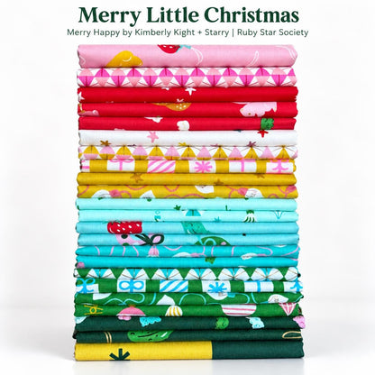 Merry Happy & Starry Fabric Bundle | Ruby Star Society | 22 Fat Quarters + Half Yard Panel | Merry Little Christmas
