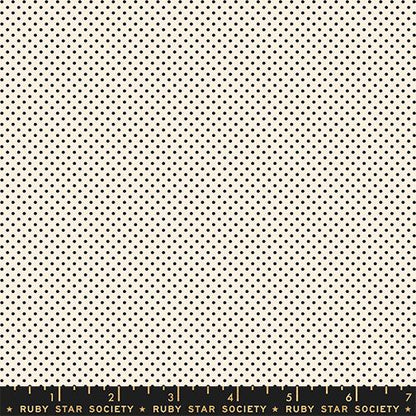 1-800-Calico Mini Dot Black on Natural Fabric | Ruby Star Society | Alexia Abegg Quilting Cotton